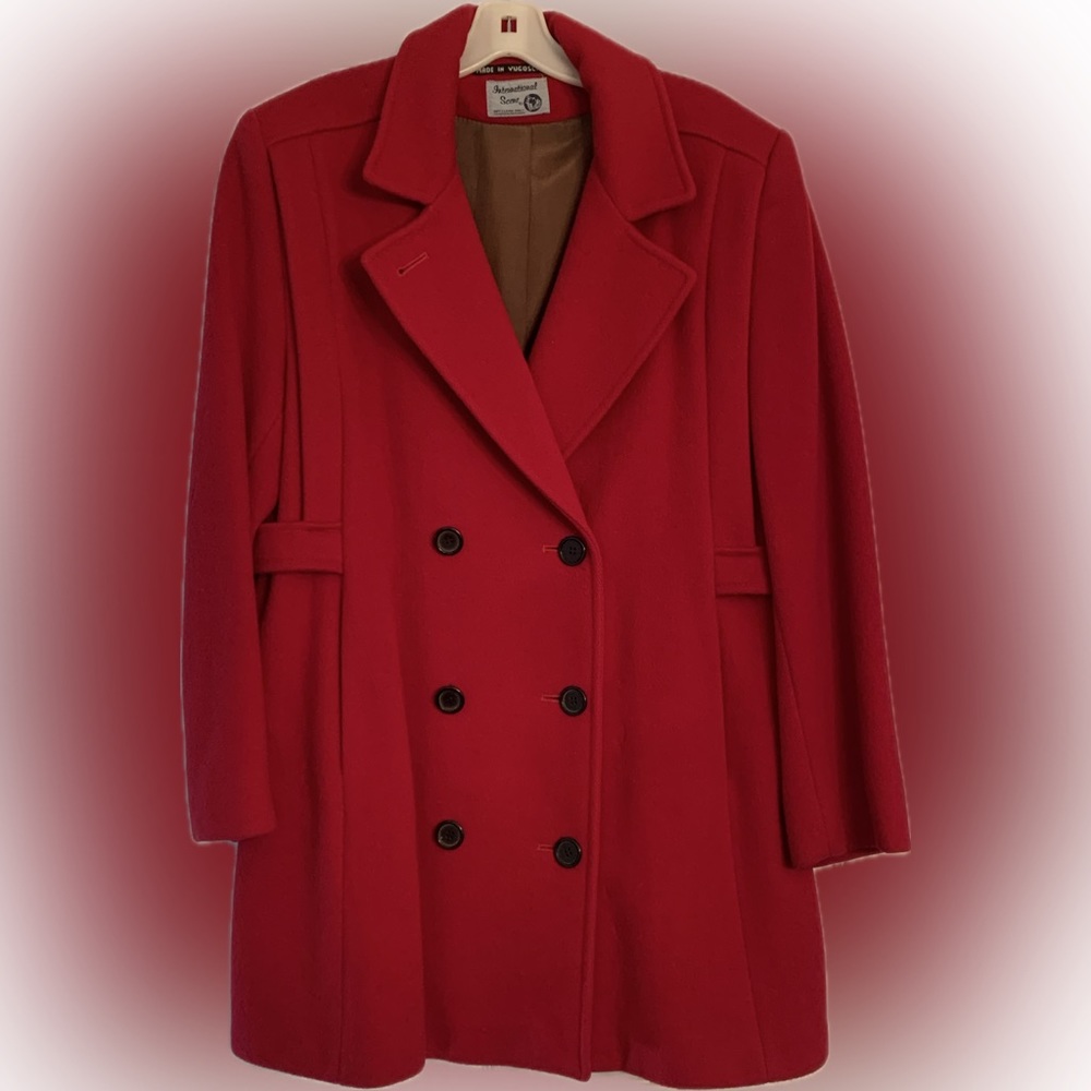 Vintage Women’s Wool Coat - Red